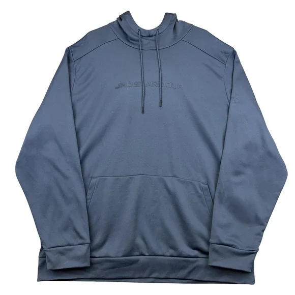Under Armour Hoodie Mens 3XL Gray Fleece Pullover Sweatshirt Loose Fit Logo - Picture 1 of 13